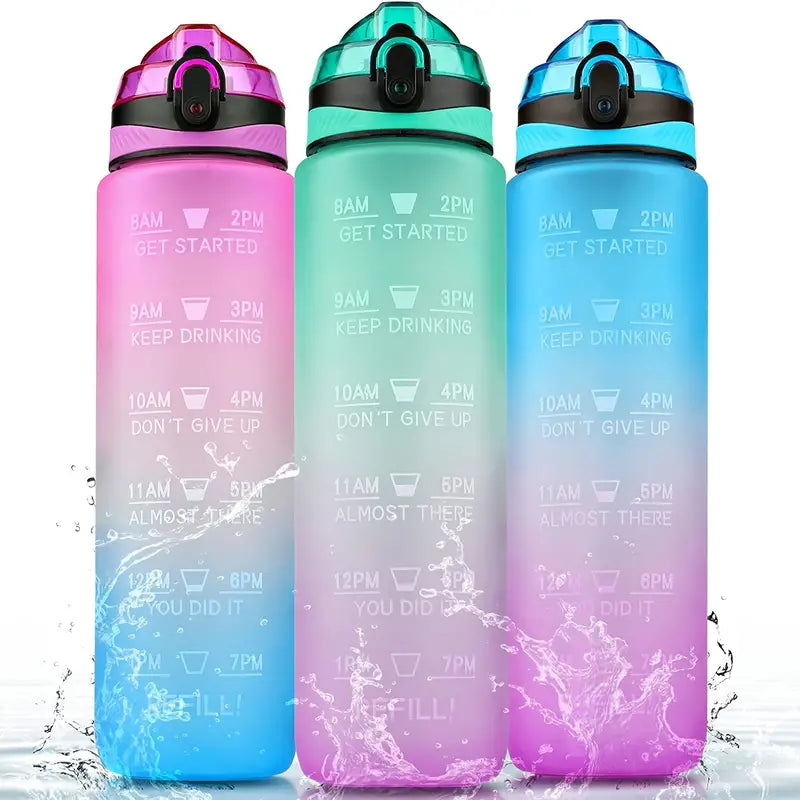 Motivational Fitness Water Bottle with Time Marker